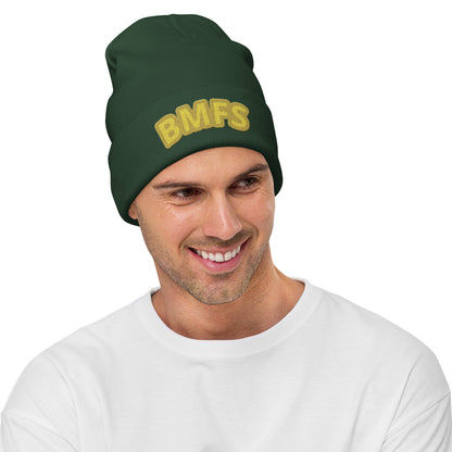 BMFS Green and Yellow Embroidered Beanie