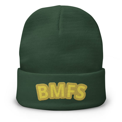 BMFS Green and Yellow Embroidered Beanie