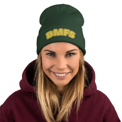 BMFS Green and Yellow Embroidered Beanie