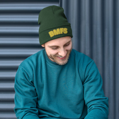 BMFS Green and Yellow Embroidered Beanie